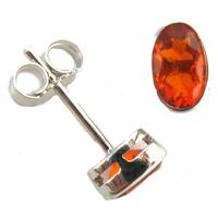 9ct white gold oval rubover fire opal stud earrings 0320073