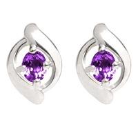 9ct white gold amethyst crossover stud earrings 5185e9wamy