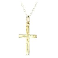 9ct Gold Diamond Cut Cross Pendant 1-64-0323