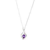 9ct White Gold Amethyst Crossover Pendant 5186P/9W/AMY