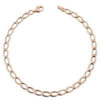 9ct rose gold plated 7 oval link bracelet gbr53