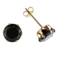 9ct gold black cubic zirconia stud earrings kg1461 black cz