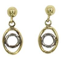 9ct Two-Tone Open Oval Circle Dropper Earrings 10.16.051