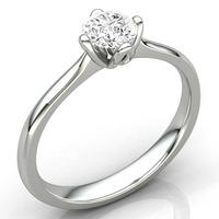 9ct White Gold 0.52ct Four Claw Solitaire Ring R4132050 W 9 N