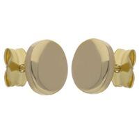 9ct Yellow Gold Flat Oval Stud Earrings GE420