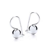 9ct white gold 6mm polished ball dropper earrings 5543249