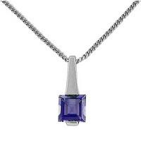 9ct White Gold Square Amethyst Pendant 1182P/9Y/A