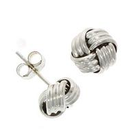 9ct White Gold Three Strand Knot Stud Earrings 10.06.134
