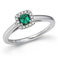 9ct white gold square emerald diamond cluster ring 2606275029 m