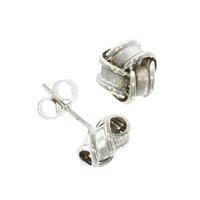 9ct White Gold Frosted Knot Stud Earrings 10.06.114