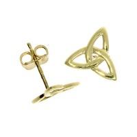9ct yellow gold celtic triquetra knot stud earrings 1001254