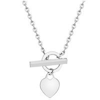 9ct white gold t bar heart necklace 5170733