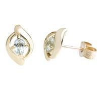 9ct gold blue topaz stud earrings 5185e btopaz