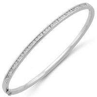 9ct White Gold Channel-Set Diamond Oval Hinged Bangle 0.65ct 12.02035.003