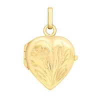 9ct Gold Large Heart Flower Locket 1-65-1693