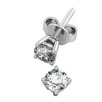 9ct White Gold Single Stone 0.33ct Diamond Studs 5035E-9W-DQ1033