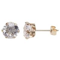 9ct 5mm round six claw cz studs se305