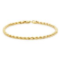 9ct Gold 7.5 Inch Hollow Rope Bracelet 1267112