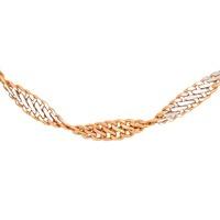 9ct Rose Gold 2 Colour Twisted Curb 18 Inch Necklace 2.13.6054