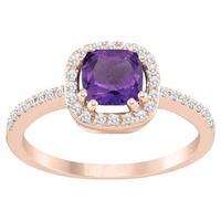 9ct rose gold amethyst and diamond cluster ring skr12209 a m