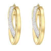 9ct Gold 3mm Stardust Creole Earrings 1.51.1229