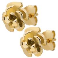 9ct Yellow Gold Rose Stud Earrings E01-5219