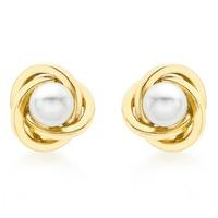 9ct Gold Freshwater Pearl Knot Stud Earrings 1.57.3313