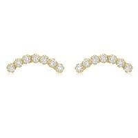 9ct Gold Cubic Zirconia Curve Stud Earrings 1.58.8589