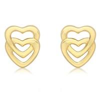 9ct gold entwined heart stud earrings 1557529