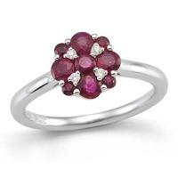 9ct white gold ruby diamond cluster ring 3208274016 o