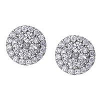 9ct White Gold Diamond Round Pave Stud Earrings E3718W/66 9CT