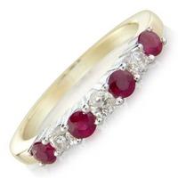 9ct Seven Stone Ruby and Diamond Half Eternity Ring DRR799 Q