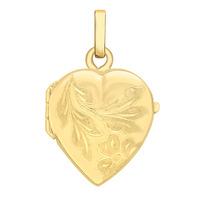 9ct Gold Large Heart English Flower Locket 1-65-1703