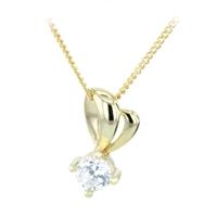 9ct Gold White Cubic Zirconia Round Pendant GP5075WZ-GCHN18