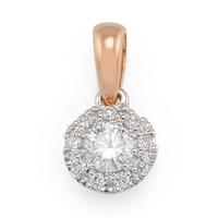 9ct Gold Two Colour Diamond Cluster Pendant 33.07604.027