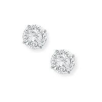 9ct White Gold 6mm Round Cubic Zirconia Stud Earrings SE406