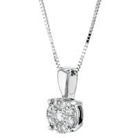 9ct White Gold Diamond Round Pendant P2382W-13C-9