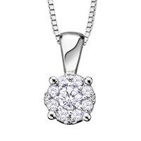 9ct white gold diamond round pendant p2382w 25c 9