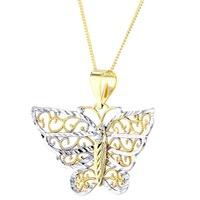 9ct gold diamond cut butterfly pendant 2634033