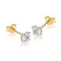 9ct gold 5mm round cz stud earrings 1 58 4969