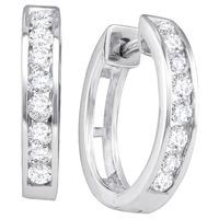 9ct White Gold Diamond 0.10ct Hoop Earrings SKE3325-10H