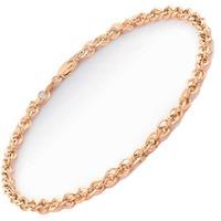 9ct rose gold 31mm diamond cut prince of wales 75 bracelet 5294322