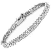 9ct White Gold 4.7mm CZ Double Row 7\