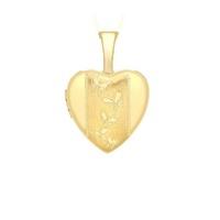 9ct 18x12xm Etched Butterflies Heart Locket 1.65.2081