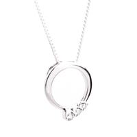 9ct white gold diamond open small ring pendant 9dp322 w