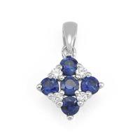 9ct white gold diamond sapphire x pendant 3308271014