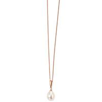 9ct Rose Gold Diamond And Freshwater Pearl Pendant GP971W GN219