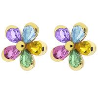 9ct Gold Multicoloured Cubic Zirconia Flower GE429