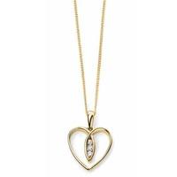 9ct Diamond Open Heart Pendant GP965 GN141