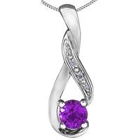 9ct white gold amethyst and diamond twist pendant p3508wc 10 amy